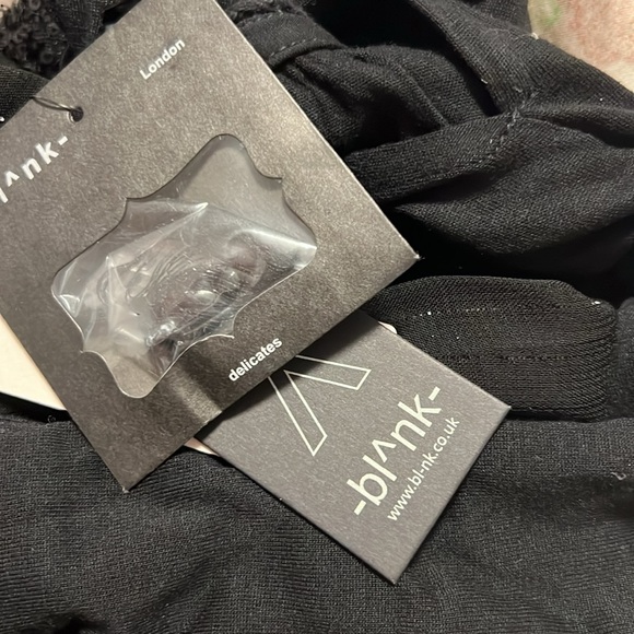 Anthropologie Bl-nk Top Sequin Embellished Blouse M NWT Black Shimmering - Picture 7 of 7